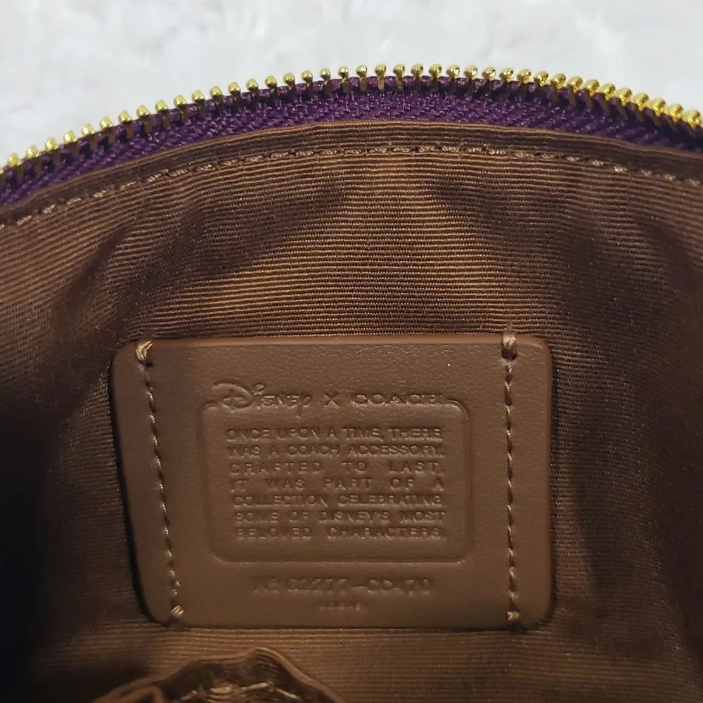 Disney X Coach Corner Zip Wristlet In Signature Canvas With Patches